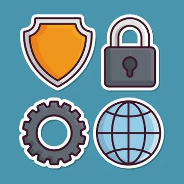Cyber security design Stock Illustration