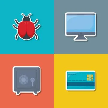 Cyber security design イラスト素材
