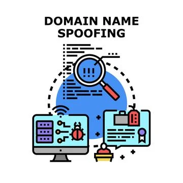 Cyber security detecting domain name spoofing attack イラスト素材