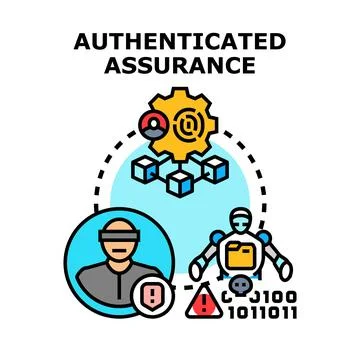 Cyber security digital authentication assurance system protecting data Stock Illustration