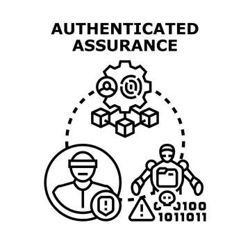Cyber security digital authentication assurance system protecting data Stock Illustration