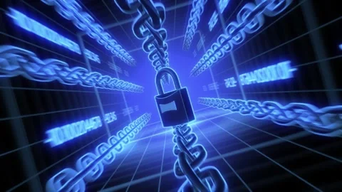 Cyber Security Digital Chains Stock Footage 262740006