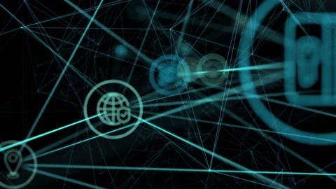 Cyber security of digital data. Network protection. Global network connection Stock Footage 164760723