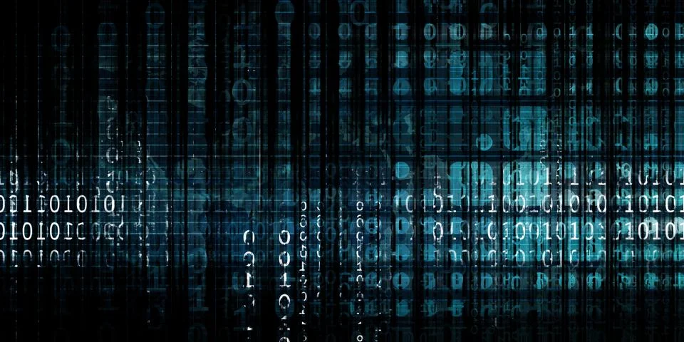 Cyber Security Digital Data Stream Technology Concept イラスト素材