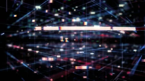 Cyber Security Digital Glitch, Data Center Protection, Technology Background Stock Footage 321036588