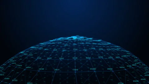 Cyber security digital globe animated video background Stock Footage 337865676