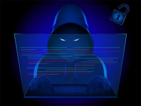 Cyber security digital hacker. Stock Illustration