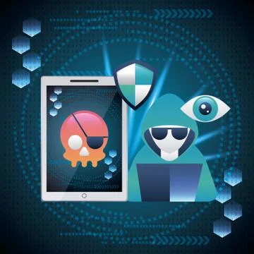 Cyber security digital Illustrazione stock