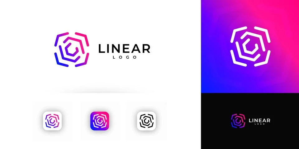 Cyber Security Digital Linear Lock Logo Icon. Line Safe Combination Sign Stockillustratie