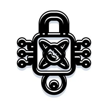 Cyber security digital lock system with data privacy Illustrazione stock