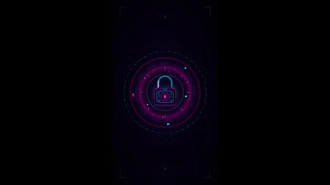 Cyber security digital padlock with hud interface animation for data protec.. Stock Footage 337558878