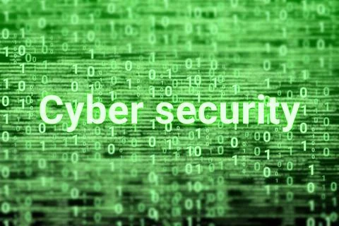 Cyber security digital technology bright background with computer code. Illustrazione stock