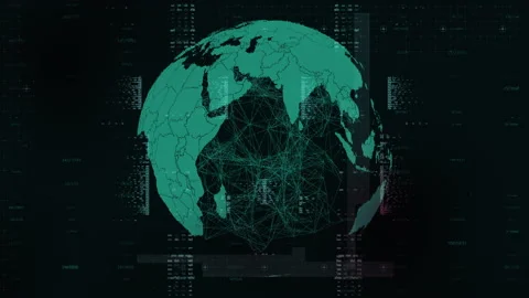 Cyber Security Earth Background Stock Footage 234010946