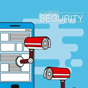 Cyber security emblem Stock Illustration