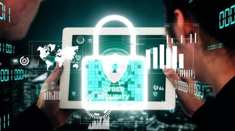 Cyber security encryption technology to protect data privacy conceptual 写真素材