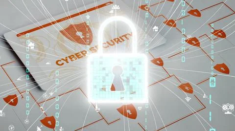 Cyber security encryption technology to protect data privacy conceptual Foto stock