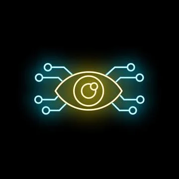 Cyber security eye artificial intelligence concept 库存插图