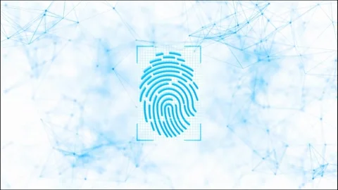 Cyber Security Fingerprint Recognition Technology Background Stock Footage 345914805