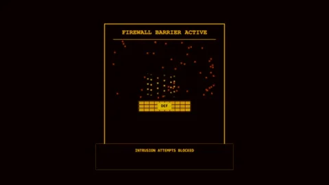 Cyber security firewall barrier interface animation Stock Footage 346838037