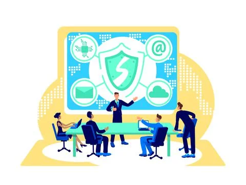 Cyber security flat concept vector illustration flat concept vector illustrat Illustrazione stock