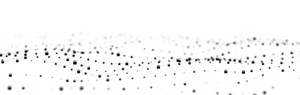 Cyber security flow concept. Digital wave structure connecting code algorithm Stock Illustration