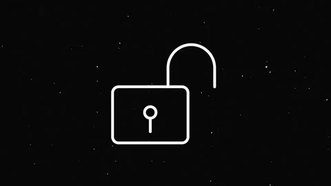 Cyber security glitch icon on dark background. Security concept. Motion graphics Stock Footage 153833024