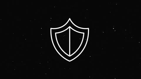Cyber security glitch icon on dark background. Security concept. Motion graphics Video stock 153835249