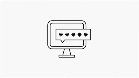 Cyber security glitch icon on dark background. Security concept. Motion graphics Stock Footage 153838946