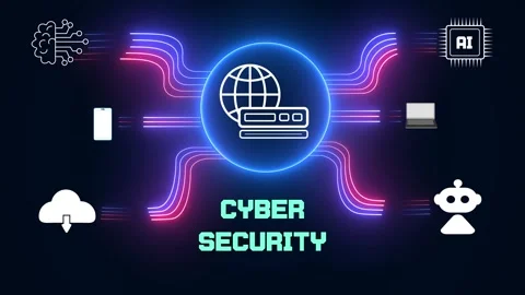 Cyber Security Global Network Cloud Data Protection Animation Stock Footage 328137138