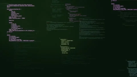 Cyber Security Green Data Stream Overlay Stock Footage 345688996