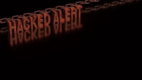 Cyber Security Hacked Alert Warning Concept 3d render. Illustrazione stock
