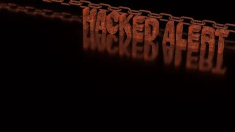 Cyber Security Hacked Alert Warning Concept 3d render. 스톡 일러스트