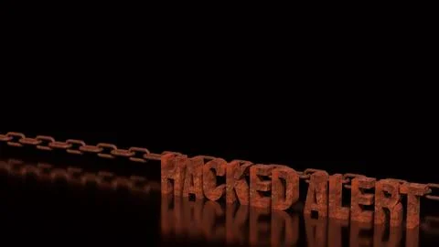 Cyber Security Hacked Alert Warning Concept 3d render. 스톡 일러스트