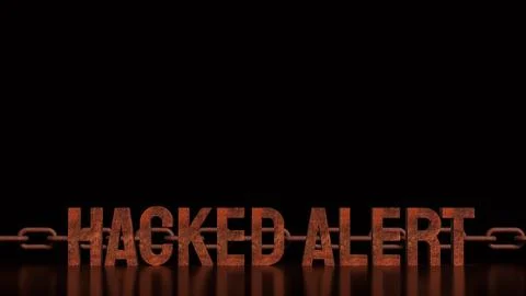 Cyber Security Hacked Alert Warning Concept 3d render. 스톡 일러스트
