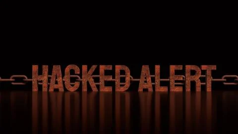 Cyber Security Hacked Alert Warning Concept 3d render. 写真素材