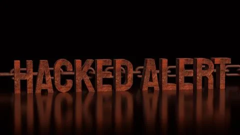 Cyber Security Hacked Alert Warning Concept 3d render. 写真素材