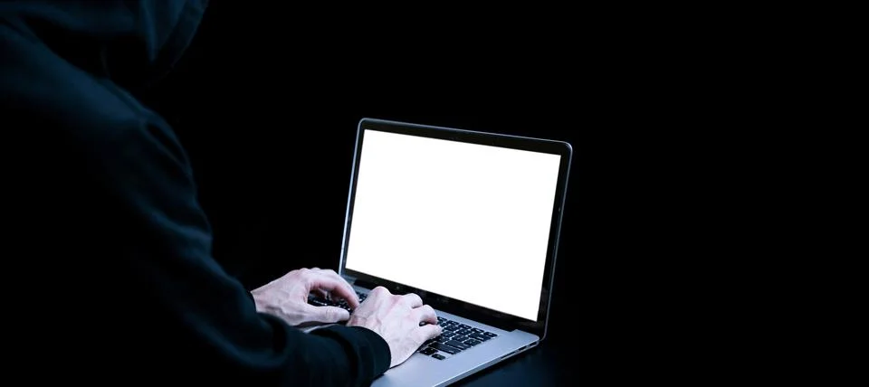 Cyber security hacker concept. Internet web hack technology. Digital laptop i Stock Photos