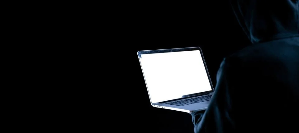 Cyber security hacker concept. Internet web hack technology. Digital laptop i Stock Photos