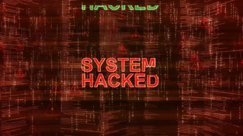 Cyber security hacker. Error Security, Hacking Alert, Cyber Crime Attack. System Stock Footage 295169281