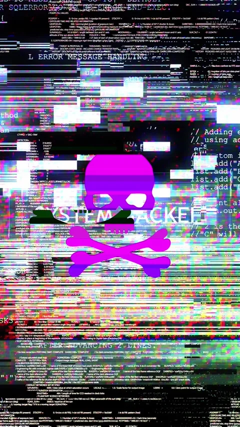 Cyber security hacker. Error Security, Hacking Alert, Cyber Crime Attack. System Stock Footage 295970719