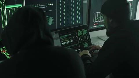 Cyber Security hacker typing on laptop, coding computer server system 스톡 동영상 228383059