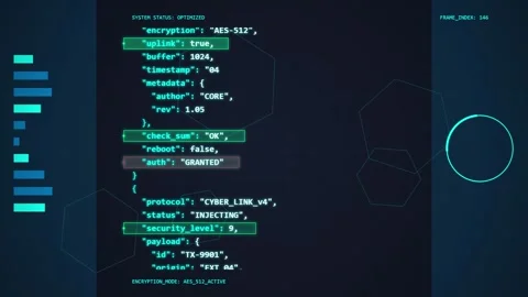 Cyber Security Hacking Data Code Encryption Technology Abstract Background Stock Footage 348423424