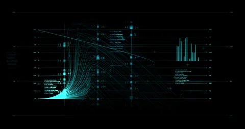 Cyber Security Hacking Interface and AI System Monitoring Dashboard 库存影片 345842197