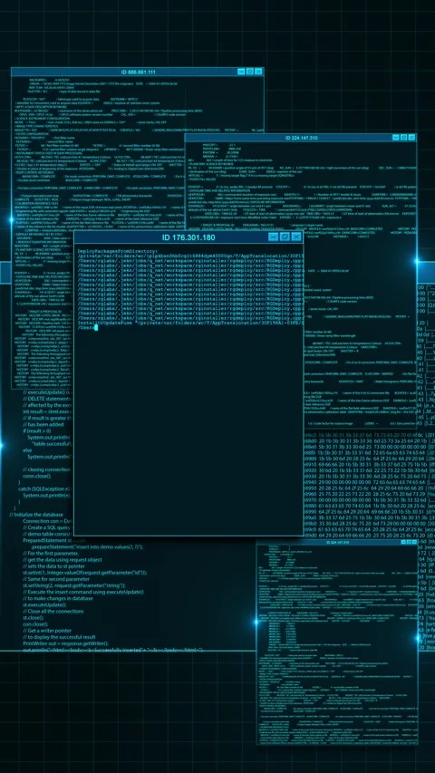 Cyber Security Hacking Terminal with Programming Code Interface 스톡 동영상 342623881