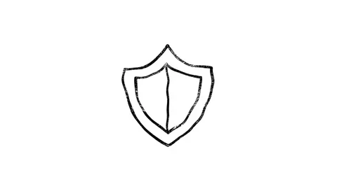 Cyber security hand draw icon on dark background. Security concept. Motion Vidéo 153816834