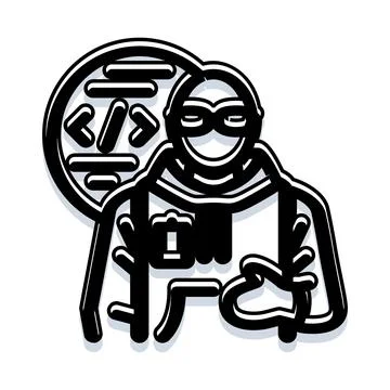 Cyber security hero protecting data network coding Illustrazione stock