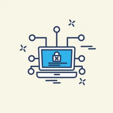 Cyber security icon with creative and unique style also with light background 스톡 일러스트