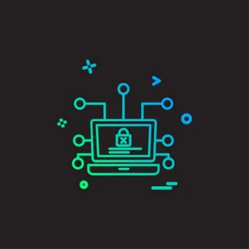 Cyber security icon design vector Stock Illustration