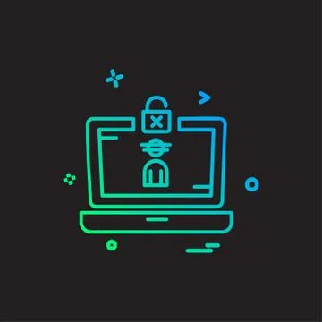 Cyber security icon design vector Illustrazione stock