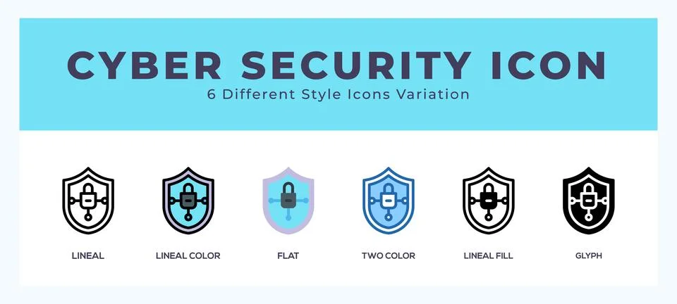 Cyber security icon in different style vector illustration. Stock Illustration